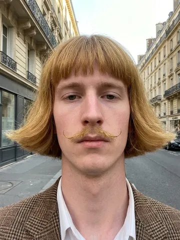 Bowl cut and blazer